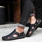 Genuine Leather Summer Sandals – Soft, Comfortable Non-Slip Design for Beach and Outdoor Wear
