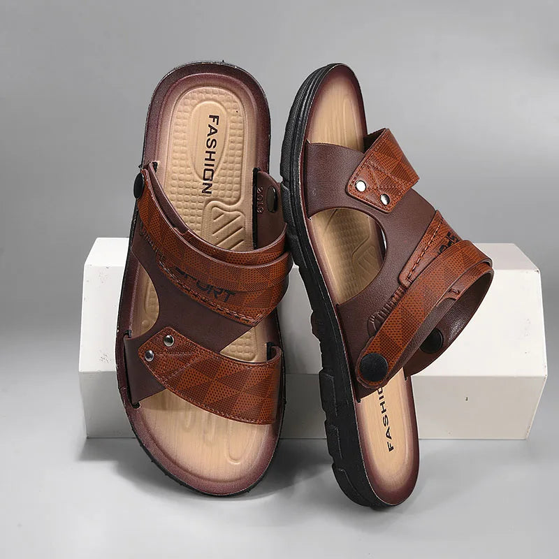 Fashion Men’s Summer Sandals Comfortable Casual Beach Slippers Non-Slip Open-Toe Shoes for Men