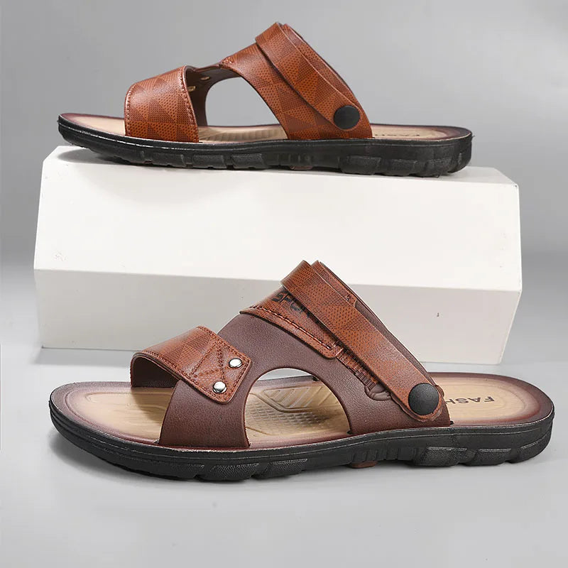 Fashion Men’s Summer Sandals Comfortable Casual Beach Slippers Non-Slip Open-Toe Shoes for Men