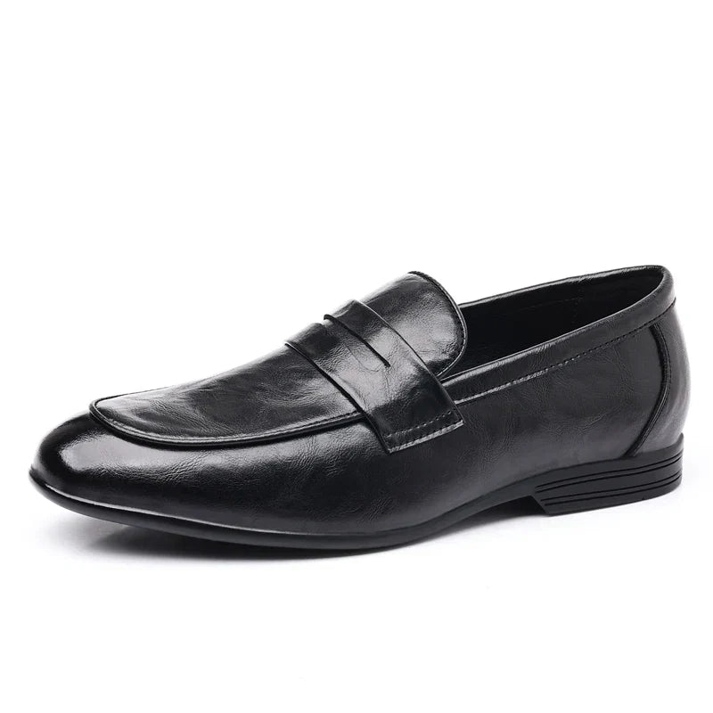 Men’s Formal Leather Loafers, Elegant Slip-On Dress Shoes for Office, Business, Parties, and Weddings
