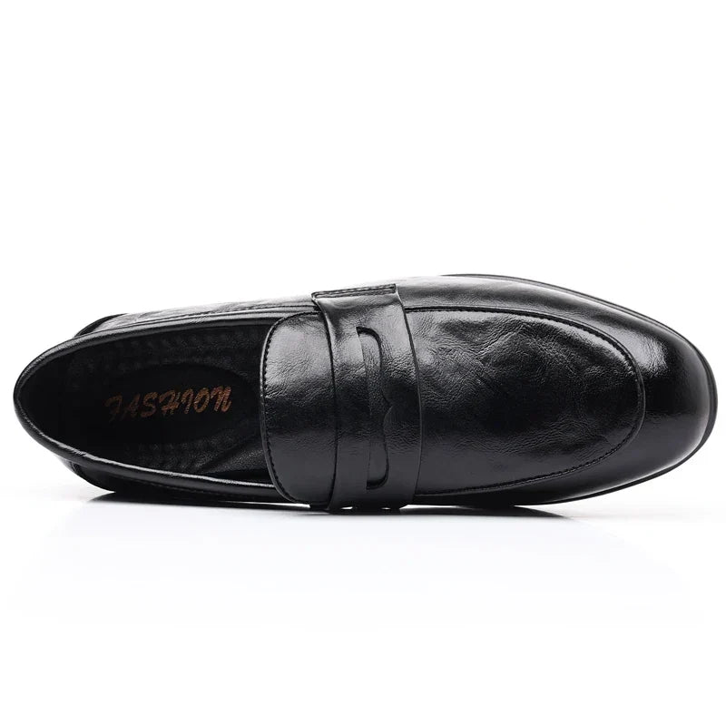 Men’s Formal Leather Loafers, Elegant Slip-On Dress Shoes for Office, Business, Parties, and Weddings