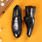 Men’s Formal Leather Loafers, Elegant Slip-On Dress Shoes for Office, Business, Parties, and Weddings