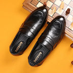 Men’s Formal Leather Loafers, Elegant Slip-On Dress Shoes for Office, Business, Parties, and Weddings