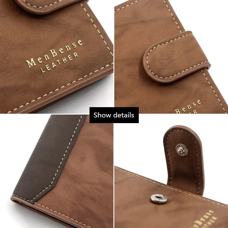 Premium Men’s Frosted Ultra-Slim Wallet – Trifold Organizer with Secure Zipper & ID Slot