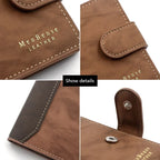 Premium Men’s Frosted Ultra-Slim Wallet – Trifold Organizer with Secure Zipper & ID Slot