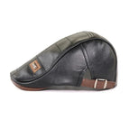 Men’s Genuine Leather Beret – Adjustable Autumn & Winter Warm Retro Fashion Hat