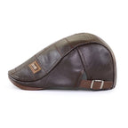 Men’s Genuine Leather Beret – Adjustable Autumn & Winter Warm Retro Fashion Hat