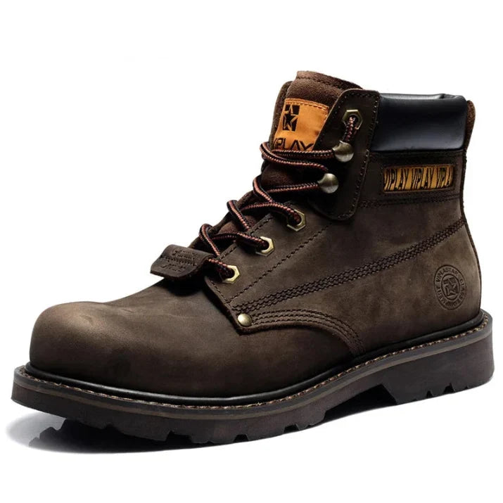 Men’s Genuine Leather Boots – Classic Outdoor, Motorcycle, Casual, Anti-Slip, Western Style