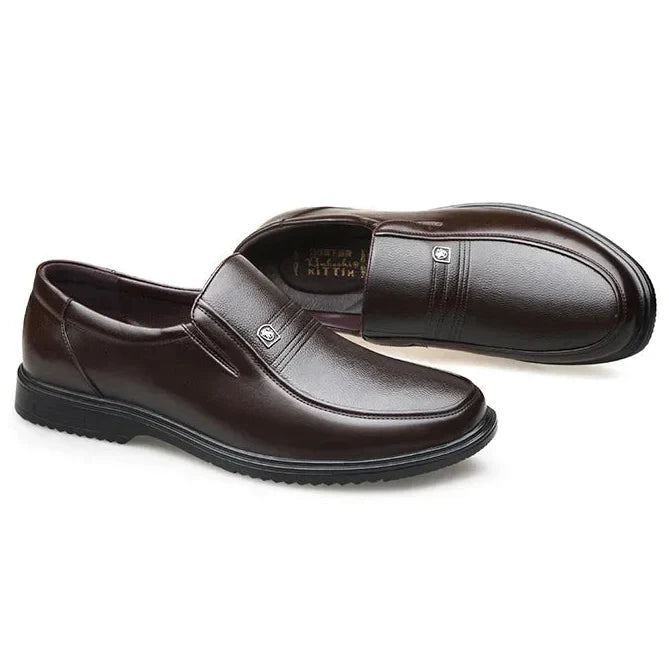 Men’s Genuine Leather Classic Handmade Shoes – Slip On Casual and Dress Shoes, Soft Breathable Leather, Comfortable Men Shoes