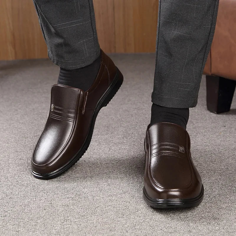 Men’s Genuine Leather Classic Handmade Shoes – Slip On Casual and Dress Shoes, Soft Breathable Leather, Comfortable Men Shoes
