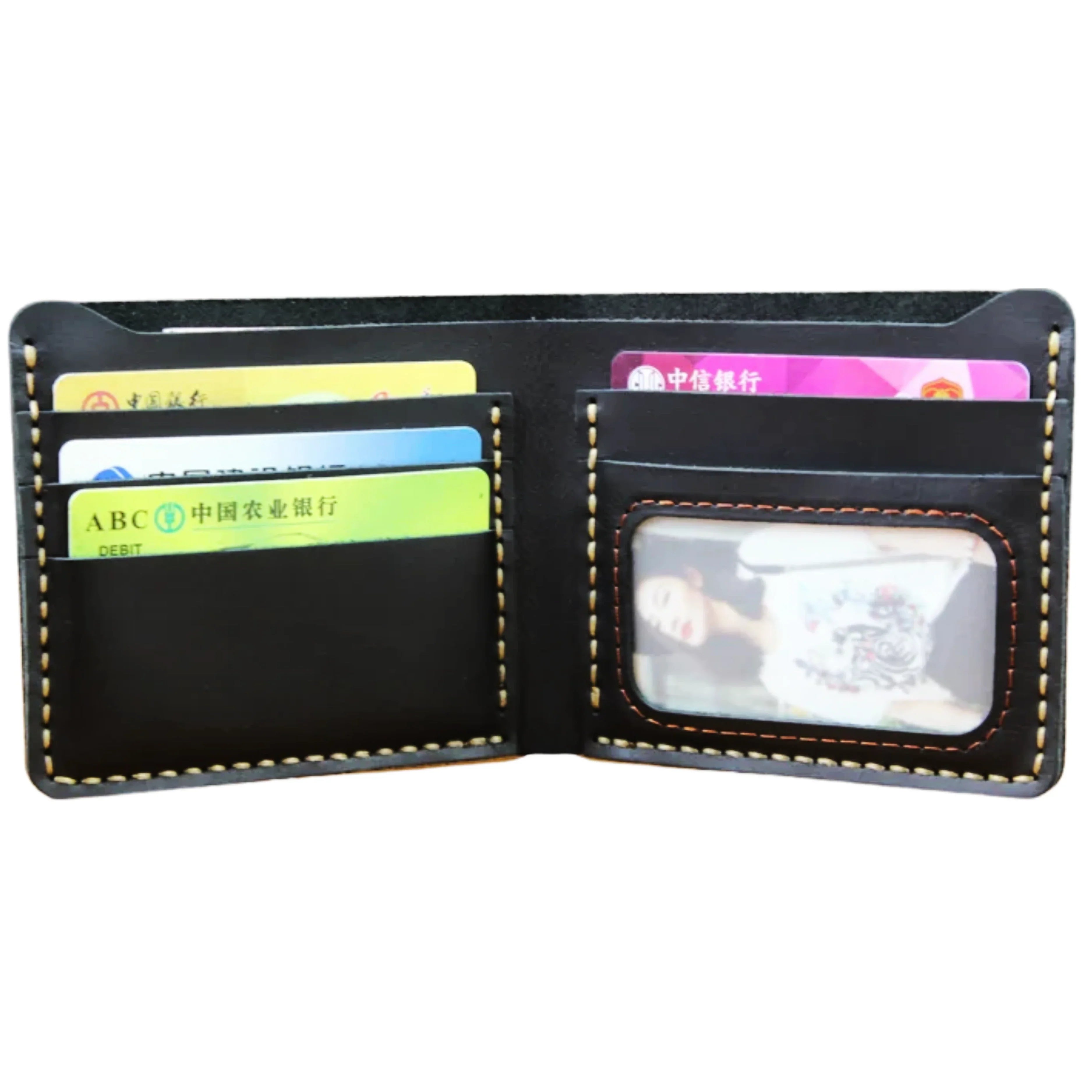 Men’s Genuine Leather Wallet – Handmade Vintage Design, Money Clip, Coin Pocket & Multi-Card Holder
