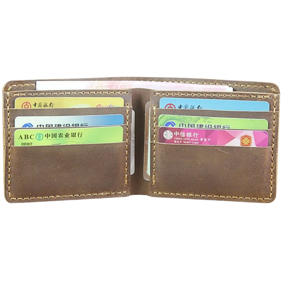 Men’s Genuine Leather Wallet – Handmade Vintage Design, Money Clip, Coin Pocket & Multi-Card Holder