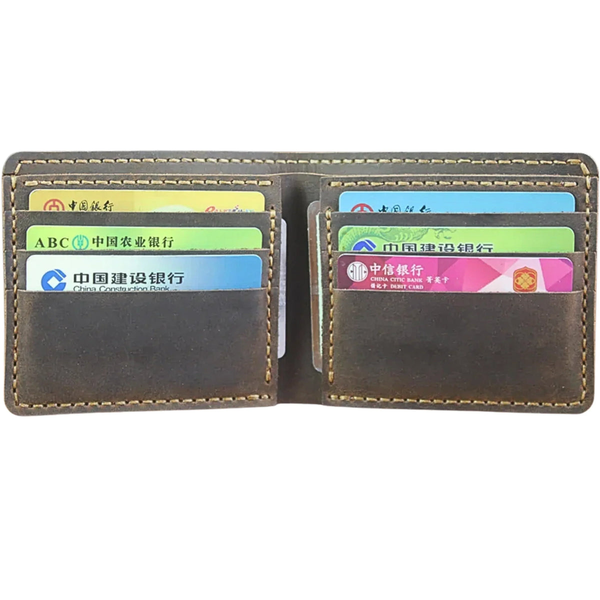 Men’s Genuine Leather Wallet – Handmade Vintage Design, Money Clip, Coin Pocket & Multi-Card Holder