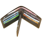 Men’s Genuine Leather Wallet – Handmade Vintage Design, Money Clip, Coin Pocket & Multi-Card Holder