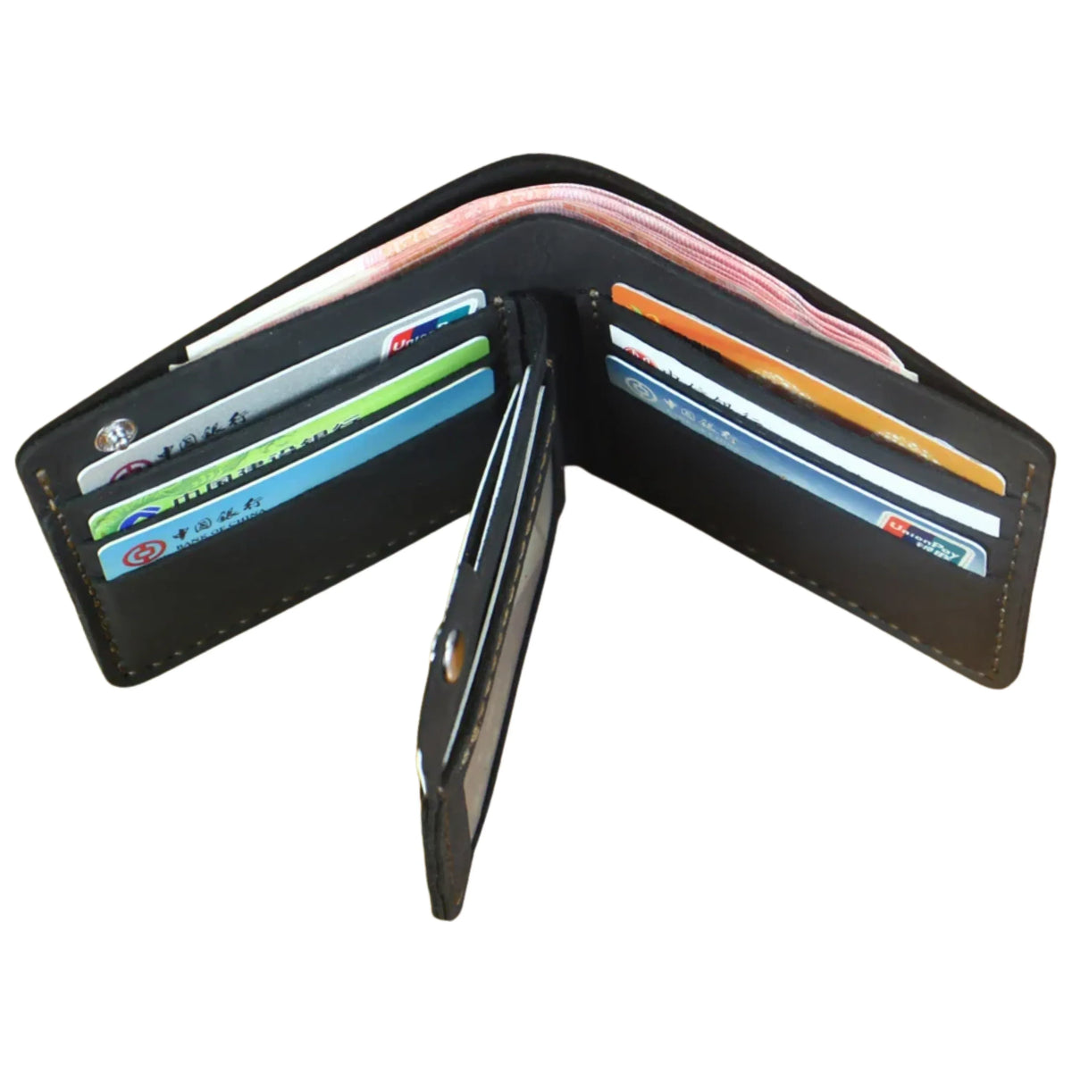 Men’s Genuine Leather Wallet – Handmade Vintage Design, Money Clip, Coin Pocket & Multi-Card Holder