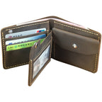 Men’s Genuine Leather Wallet – Handmade Vintage Design, Money Clip, Coin Pocket & Multi-Card Holder