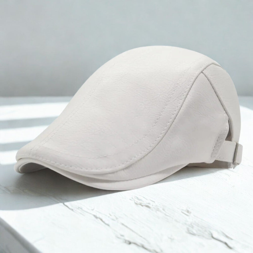 Men’s Imitation Sheepskin Leather Beret – Classic Retro Literary Style Hat
