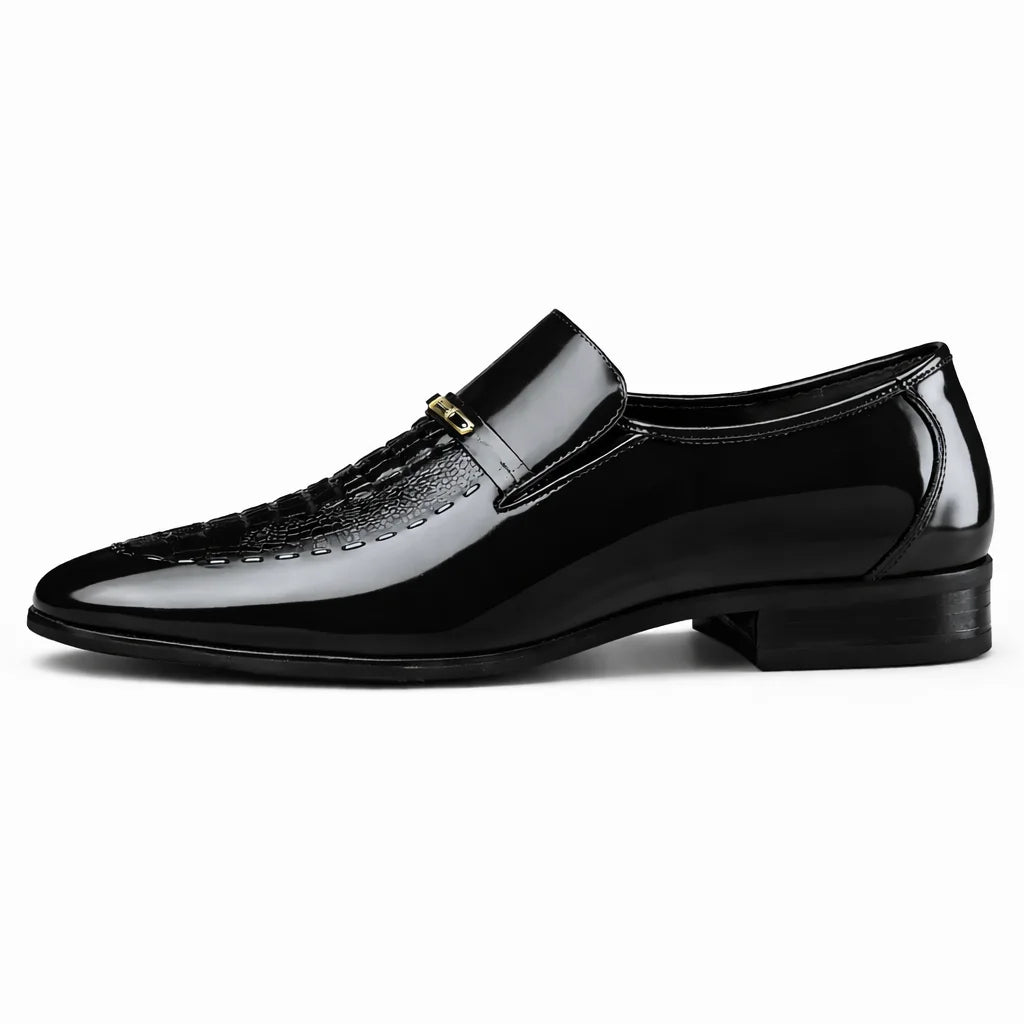 Men’s Italian Style Leather Classic Shoes, Elegant Slip-On Formal Shoes with Pointed Toe for Parties and Special Occasions