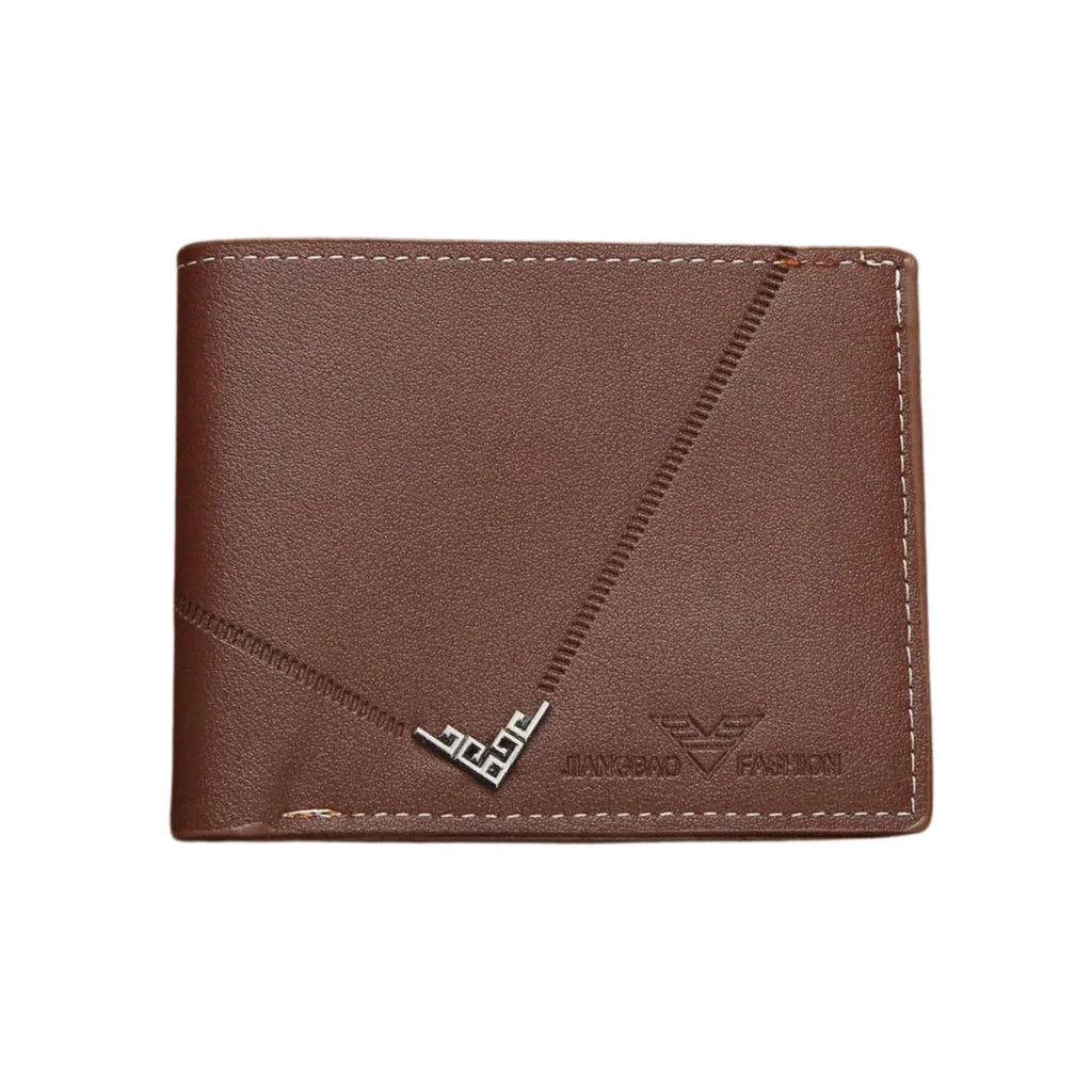 Men’s Leather Bifold Wallet – Short Design, Multiple Card & ID Holder, Casual Business Style