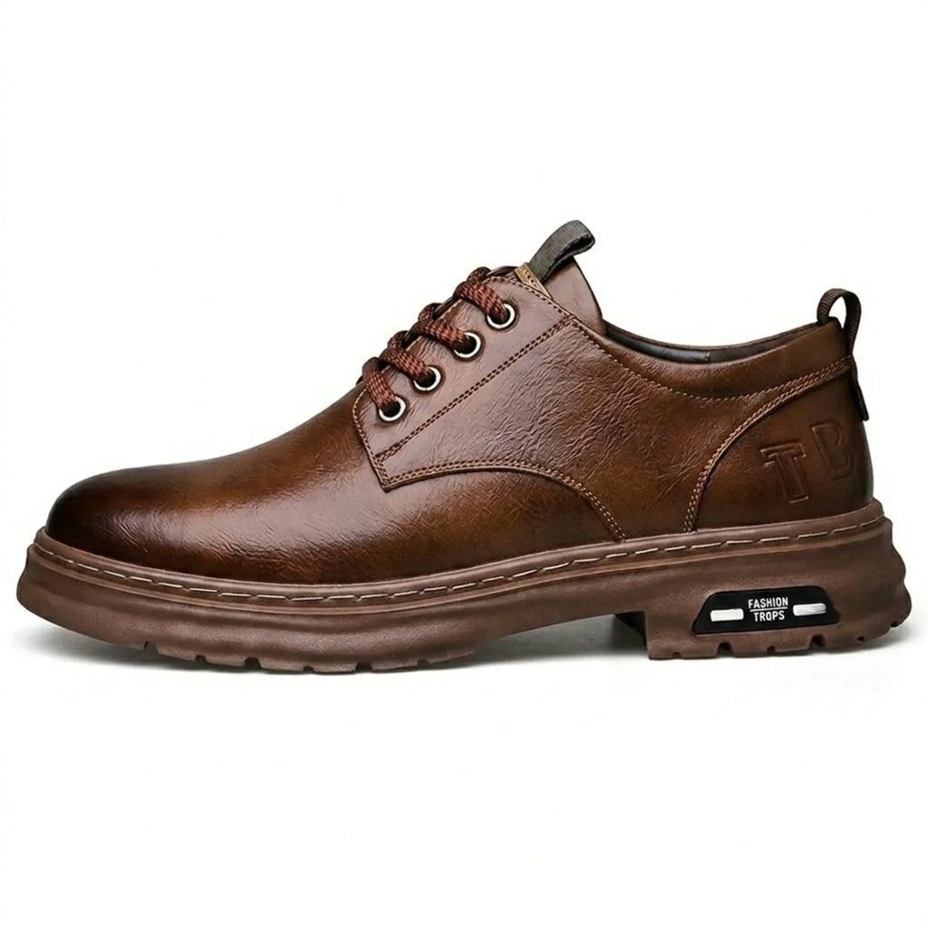Men's Casual Leather Boots – Trendy Designer Platform Shoes, Breathable Business Footwear