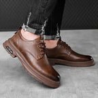 Men's Casual Leather Boots – Trendy Designer Platform Shoes, Breathable Business Footwear