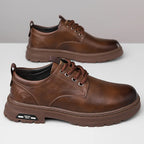 Men's Casual Leather Boots – Trendy Designer Platform Shoes, Breathable Business Footwear