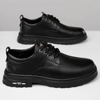 Men's Casual Leather Boots – Trendy Designer Platform Shoes, Breathable Business Footwear