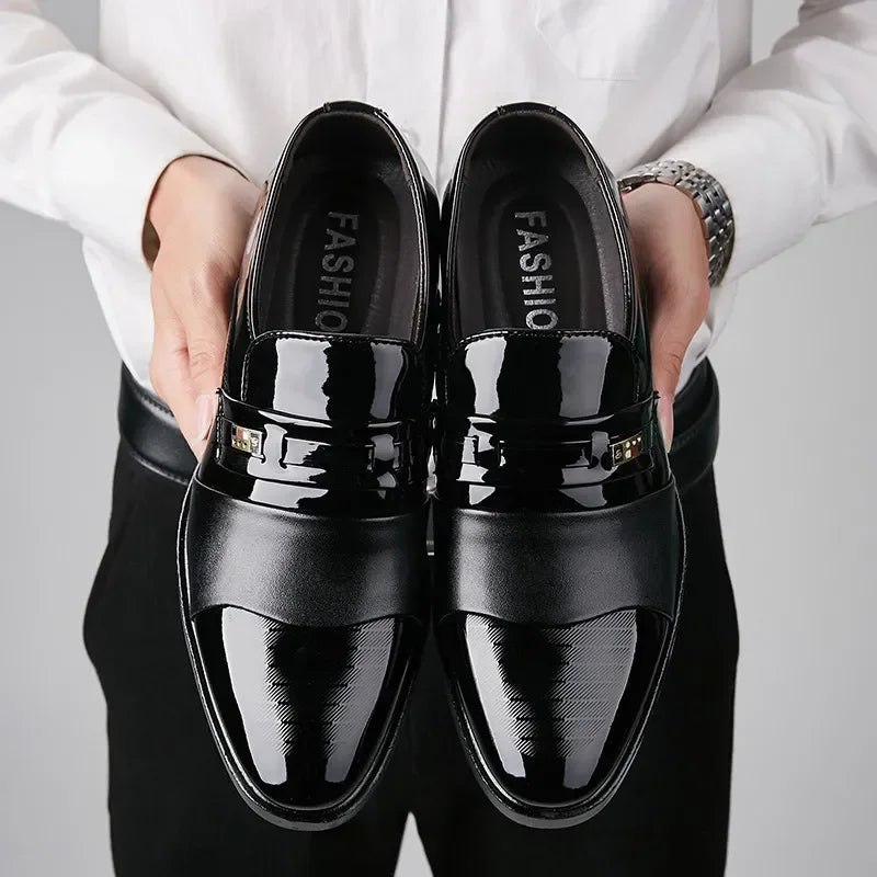 Men’s Leather Classics – Elegant Pointed Dress Shoes for Wedding, Business, Office, and Formal Occasions