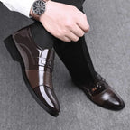 Men’s Leather Classics – Elegant Pointed Dress Shoes for Wedding, Business, Office, and Formal Occasions