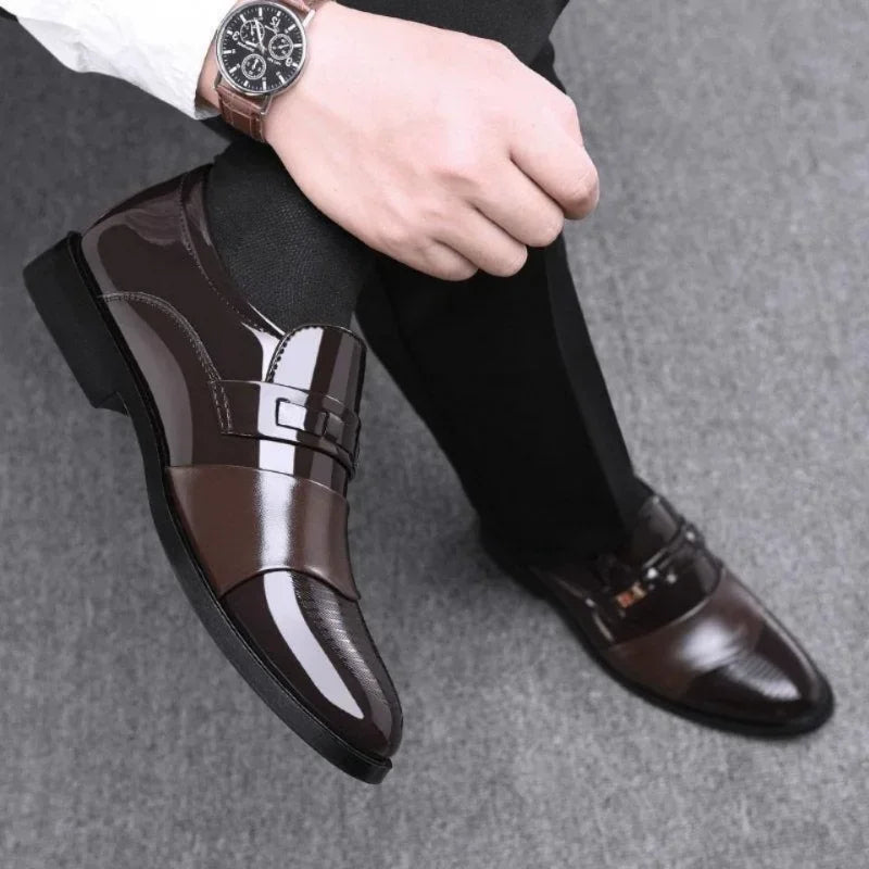 Men’s Leather Classics – Elegant Pointed Dress Shoes for Wedding, Business, Office, and Formal Occasions