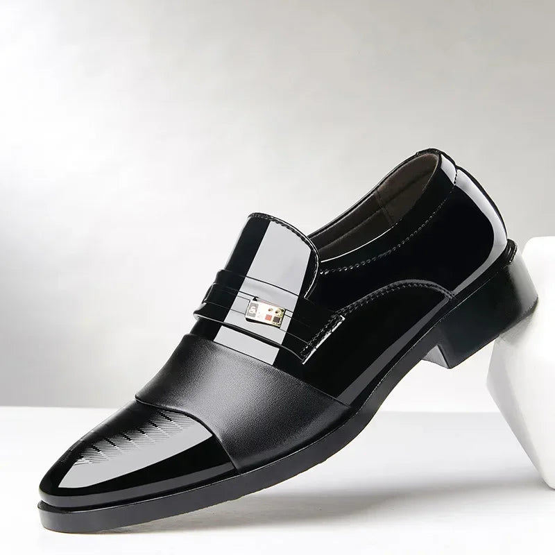 Men’s Leather Classics – Elegant Pointed Dress Shoes for Wedding, Business, Office, and Formal Occasions