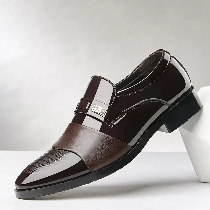 Men’s Leather Classics – Elegant Pointed Dress Shoes for Wedding, Business, Office, and Formal Occasions
