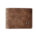 Men’s Leather Wallet with Zipper Coin Pocket – Minimalist Short Card Holder Business Design
