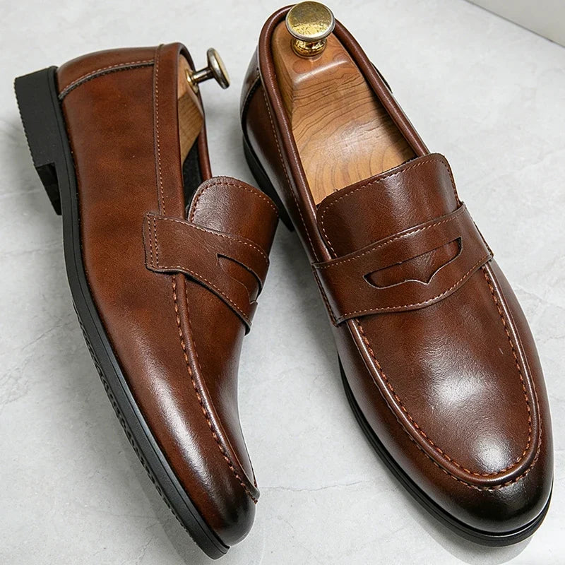 Men’s Leather Loafers, Elegant Casual and Formal Shoes Comfortable for Business, Parties, and Everyday Wear