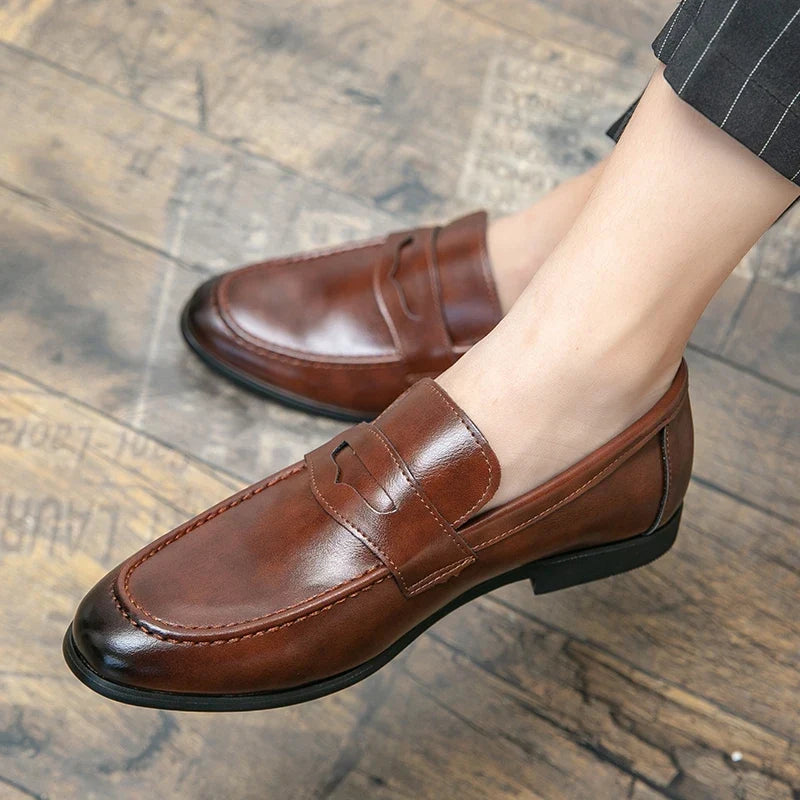 Men’s Leather Loafers, Elegant Casual and Formal Shoes Comfortable for Business, Parties, and Everyday Wear
