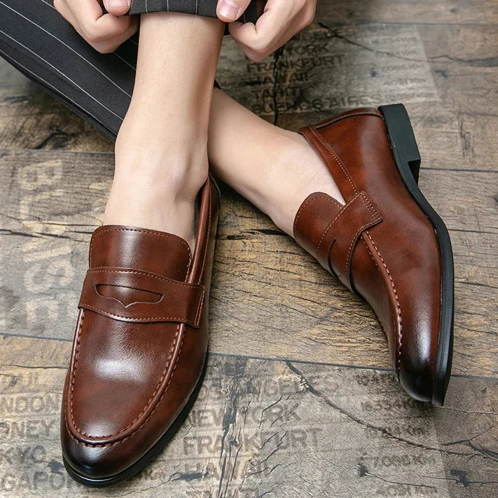 Men’s Leather Loafers, Elegant Casual and Formal Shoes Comfortable for Business, Parties, and Everyday Wear
