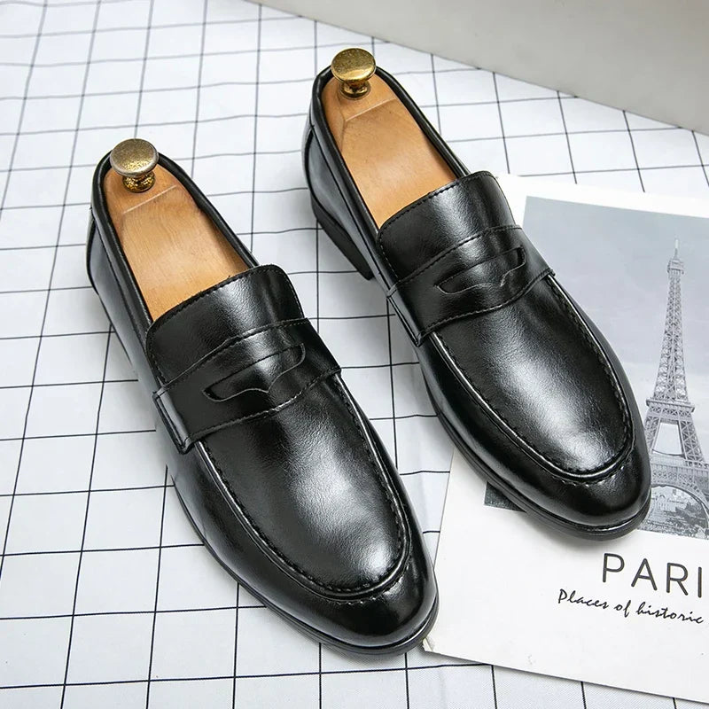 Men’s Leather Loafers, Elegant Casual and Formal Shoes Comfortable for Business, Parties, and Everyday Wear