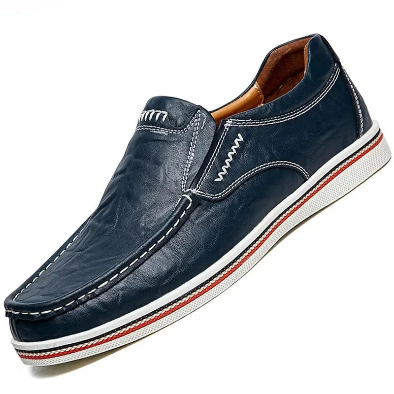 Men’s Leather Loafers – Casual & Party Driving Flats, Genuine Leather Business and Office Shoes