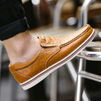 Men’s Leather Loafers – Casual & Party Driving Flats, Genuine Leather Business and Office Shoes