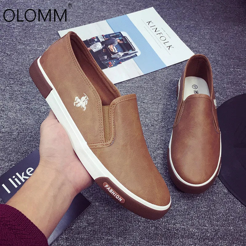 Men’s Leather Loafers Retro Style, Comfortable Business Casual Shoes, Versatile Everyday Loafers for All Seasons