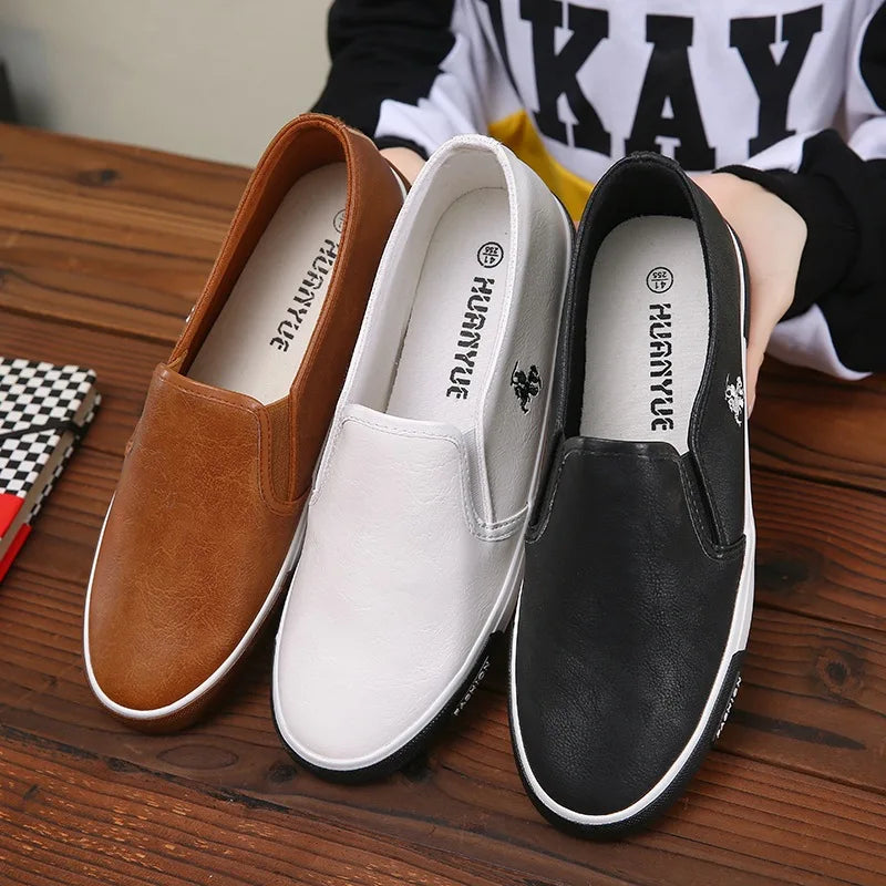 Men’s Leather Loafers Retro Style, Comfortable Business Casual Shoes, Versatile Everyday Loafers for All Seasons