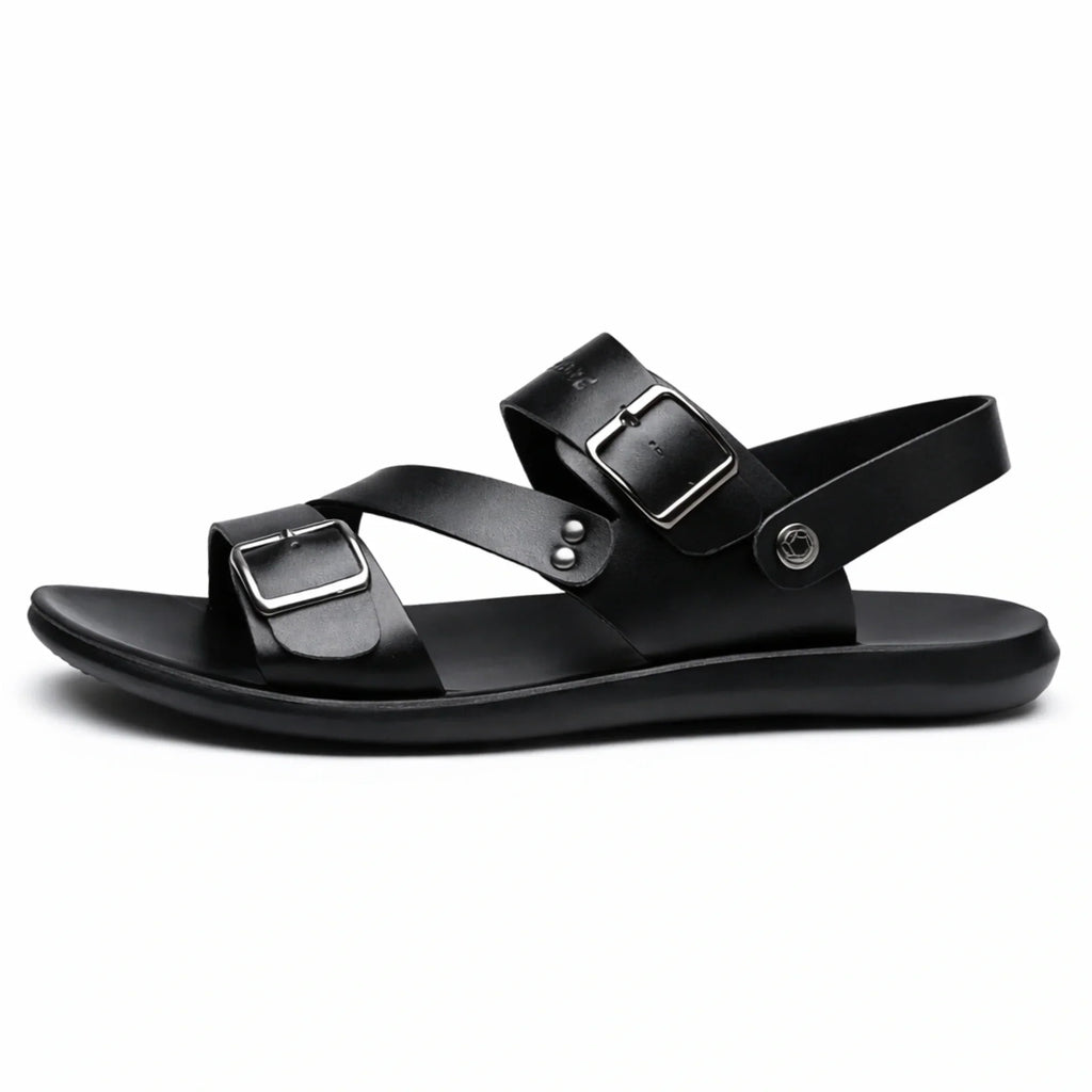 Men’s Leather Sandal with Open Toe – Comfortable Casual Beach Shoe