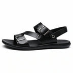 Men’s Leather Sandal with Open Toe – Comfortable Casual Beach Shoe