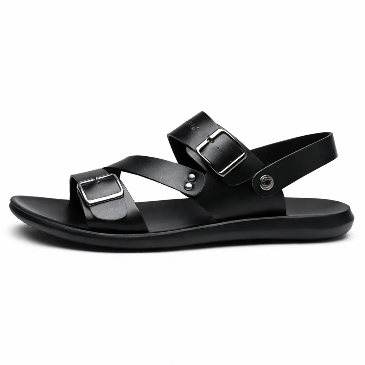 Men’s Leather Sandal with Open Toe – Comfortable Casual Beach Shoe