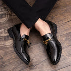 Men’s Leather Tassel Loafers, Elegant Casual Slip-On Shoes Comfortable for Everyday and Social Wear