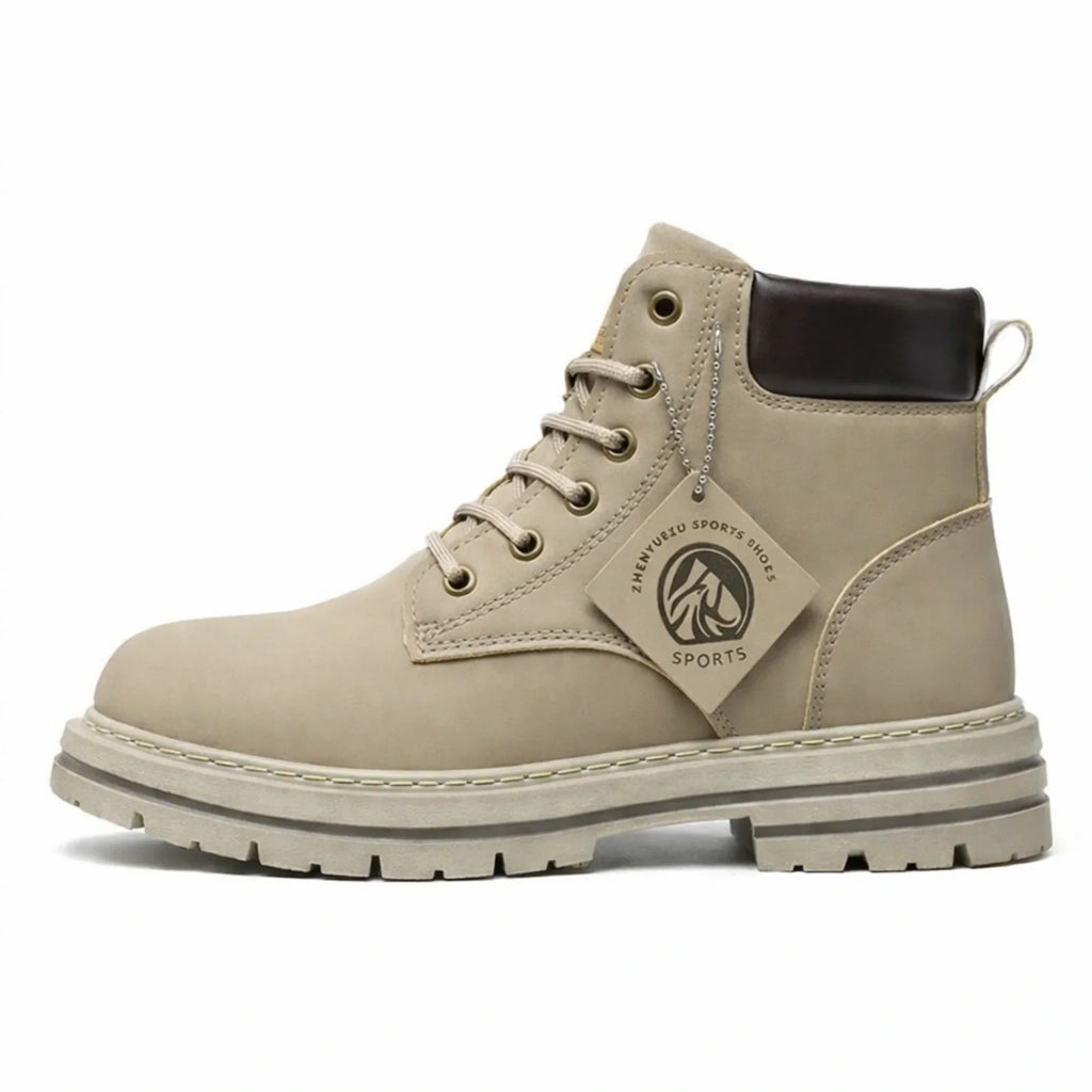 Men’s Leather High-Top Boots – Fashion Motorcycle Ankle Boots, Winter & Spring Casual Lace-Up Footwear