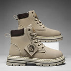Men’s Leather High-Top Boots – Fashion Motorcycle Ankle Boots, Winter & Spring Casual Lace-Up Footwear