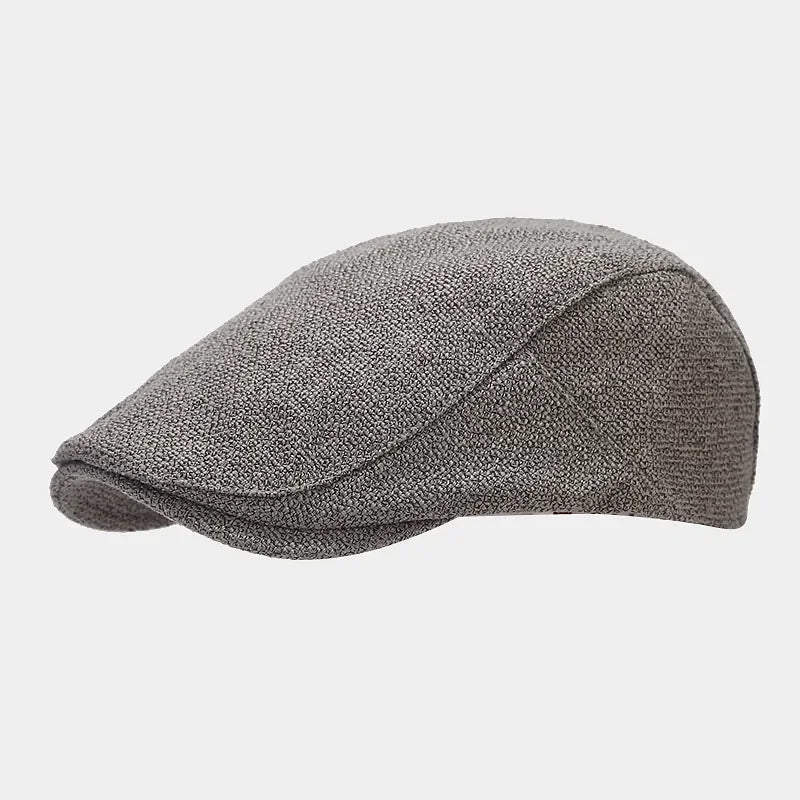 Men’s Summer Linen Beret – Adjustable Breathable Vintage Solid Color Duckbill Style