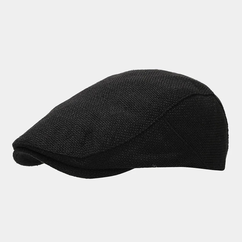 Men’s Summer Linen Beret – Adjustable Breathable Vintage Solid Color Duckbill Style