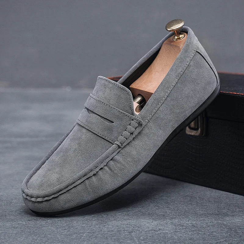 Men’s Casual Suede Loafers – Soft Driving Loafers, High-Quality Flats for Walking, Spring Shoes